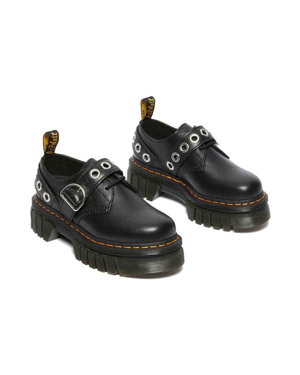 Dr. Martens Black Audrick Hardware Leather Platform for men