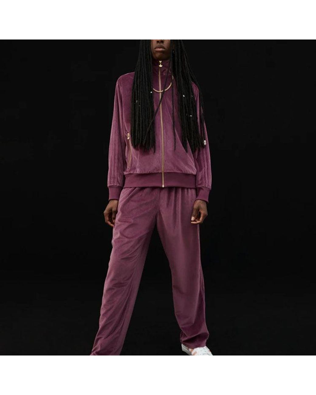 Adidas Red Originals Adicolor Velour Track Jacket for men