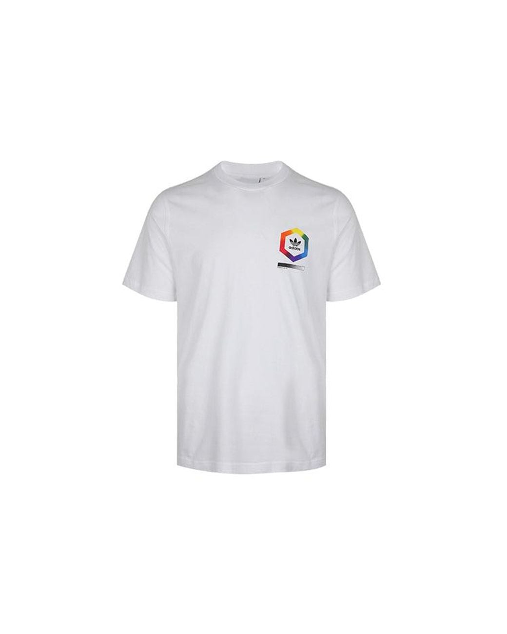 Adidas White Originals Spectrum Tee Sports Printing Round Neck Short Sleeve for men