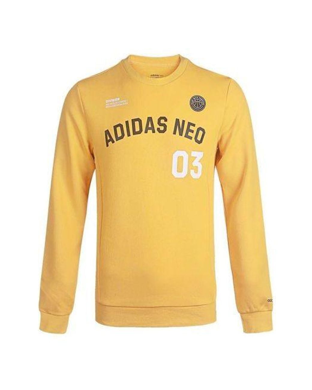 Adidas Yellow Neo M Cs Vrsty Sw Logo Printing Knit Sports Round Neck Pullover for men