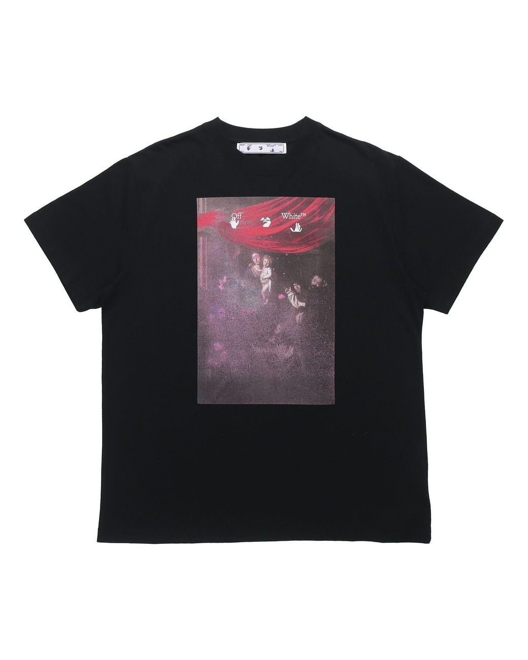 Off-White c/o Virgil Abloh Black Pattern Arrow Printing Loose Fit Short Sleeve for men