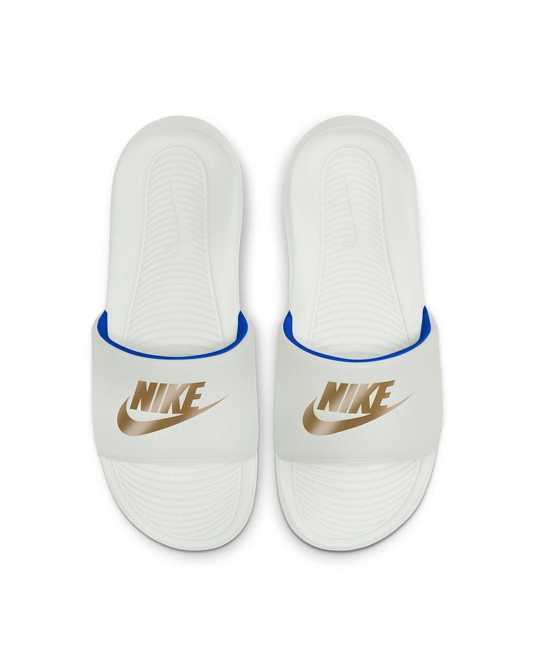 Nike White Victori One Slide 'Summit Metallic' for men