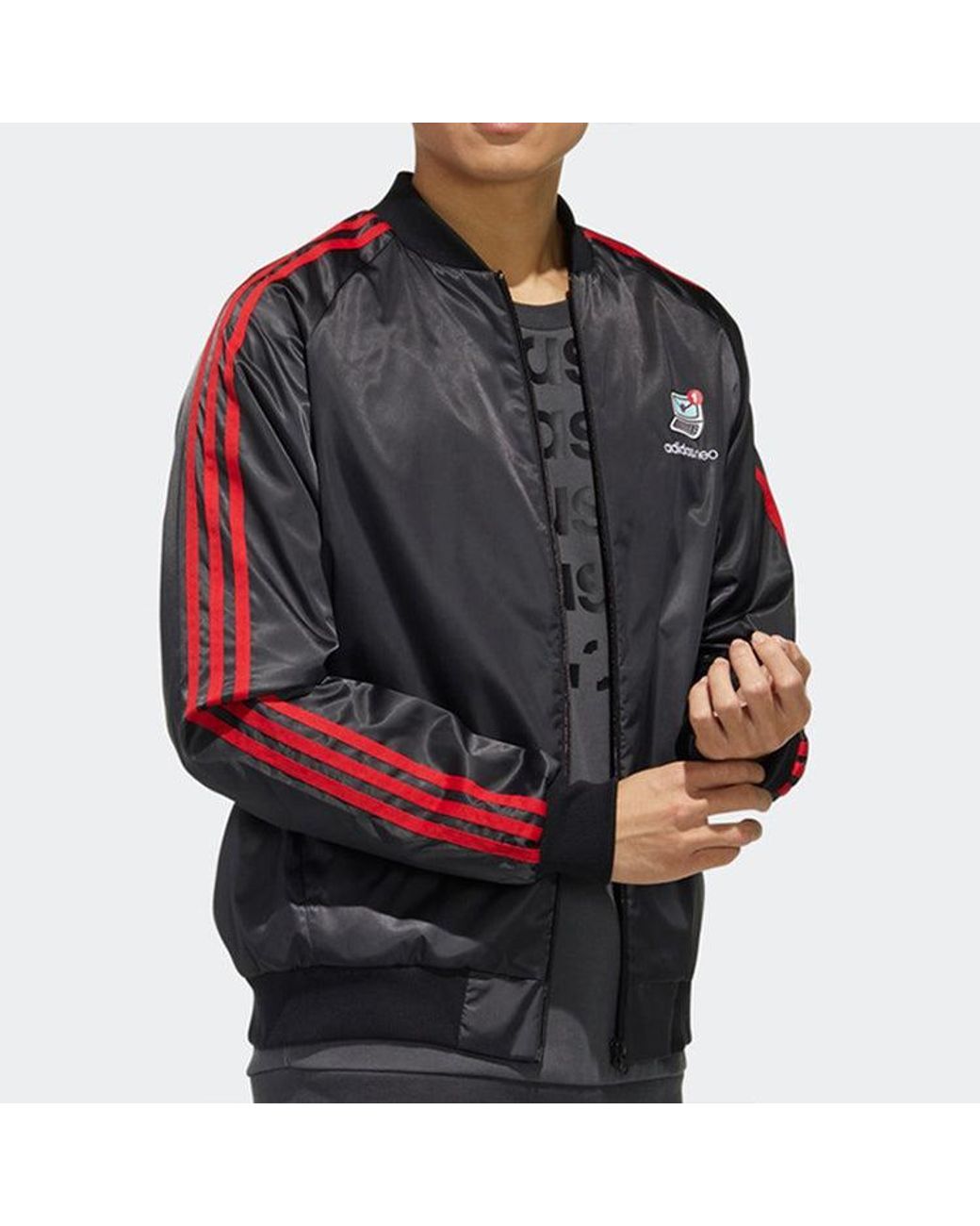 Adidas Black Neo Vlday Jkt Logo Printing Sports Jacket for men