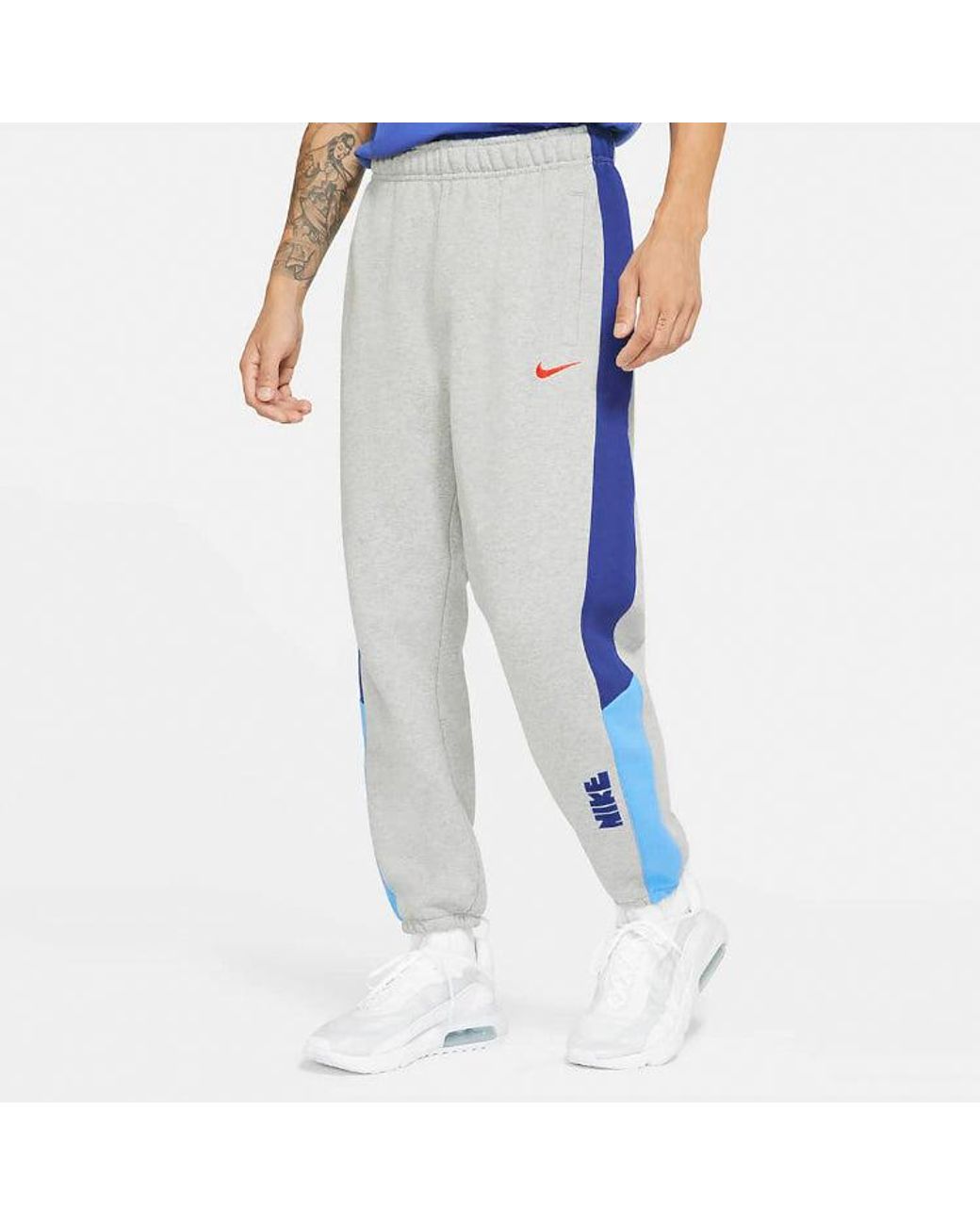 Nike Gray Splicing Bundle Feet Casual Sports Pants for men
