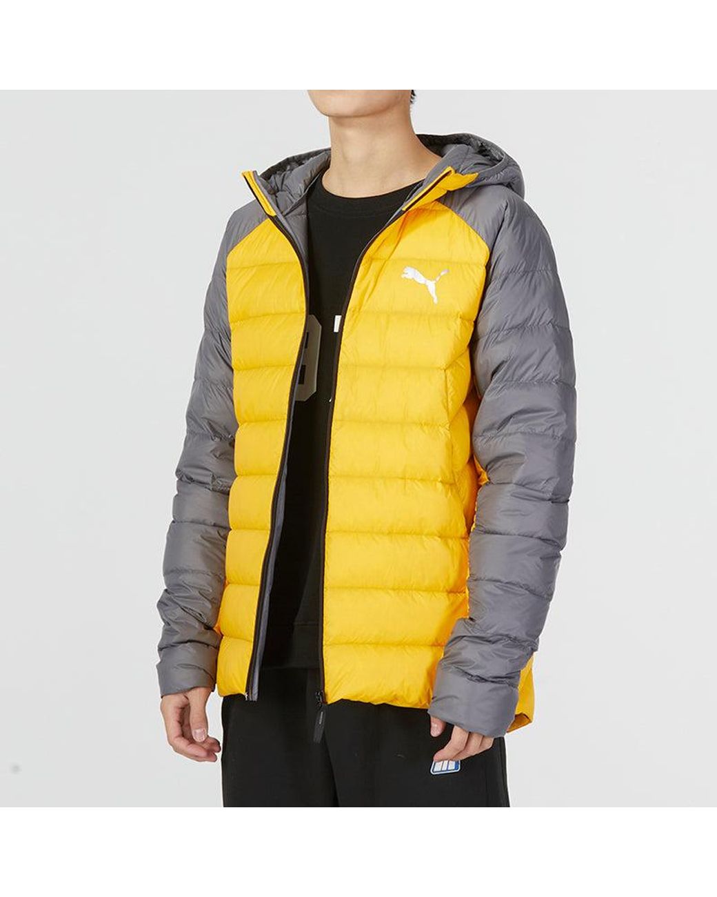 PUMA Yellow Pwrwarm Packlite Hd Jacket Logo for men