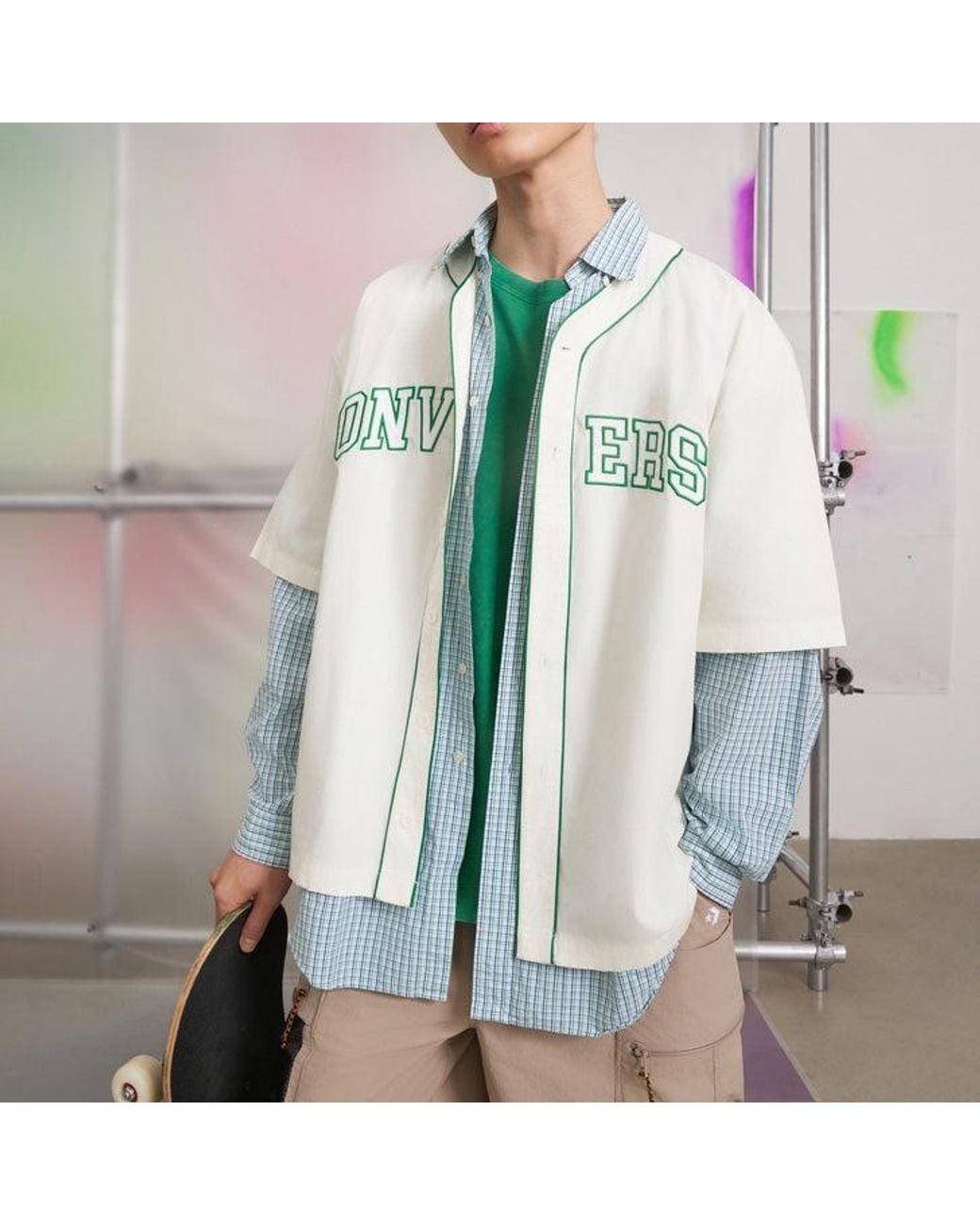 Converse White Baseball Jersey Shirt for men