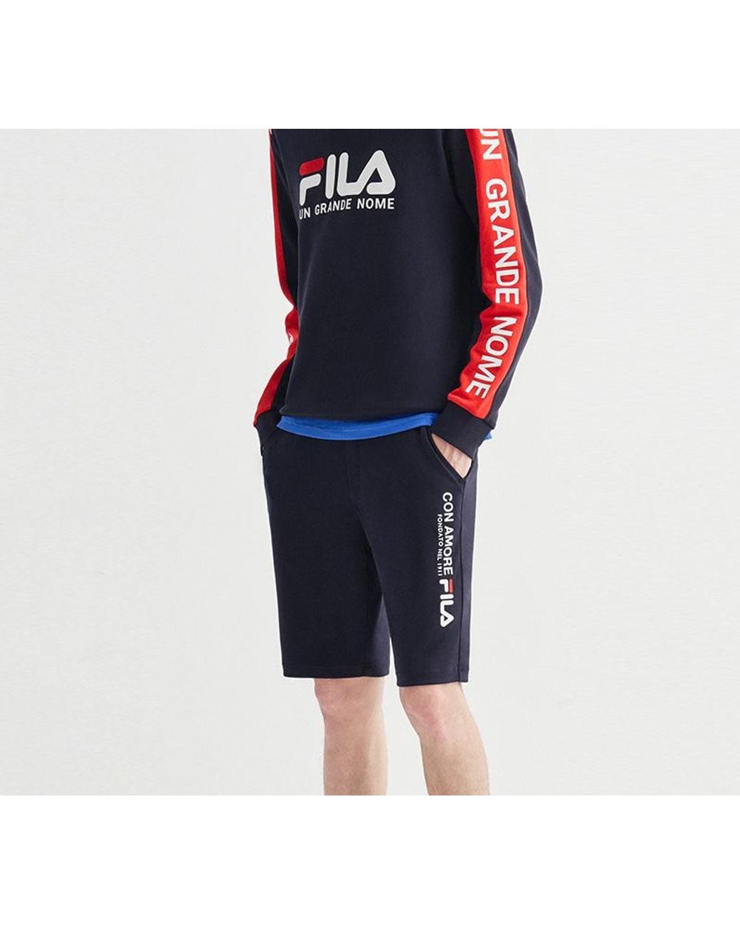 Fila Blue Logo Alphabet Printing Sports Shorts for men