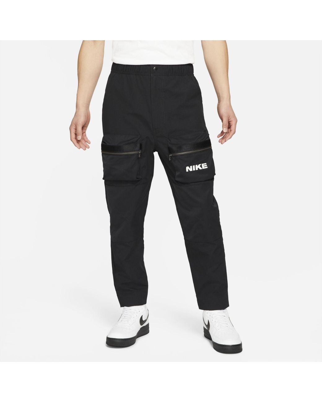 Nike Black City Made Cargo Logo Casual Sports Long Pants for men