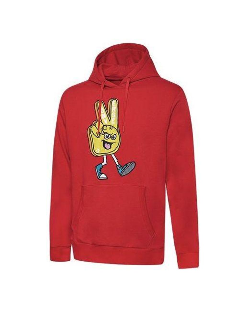 Converse Red Finger Letter Print Hooded Drawstring Sweatshirt for men