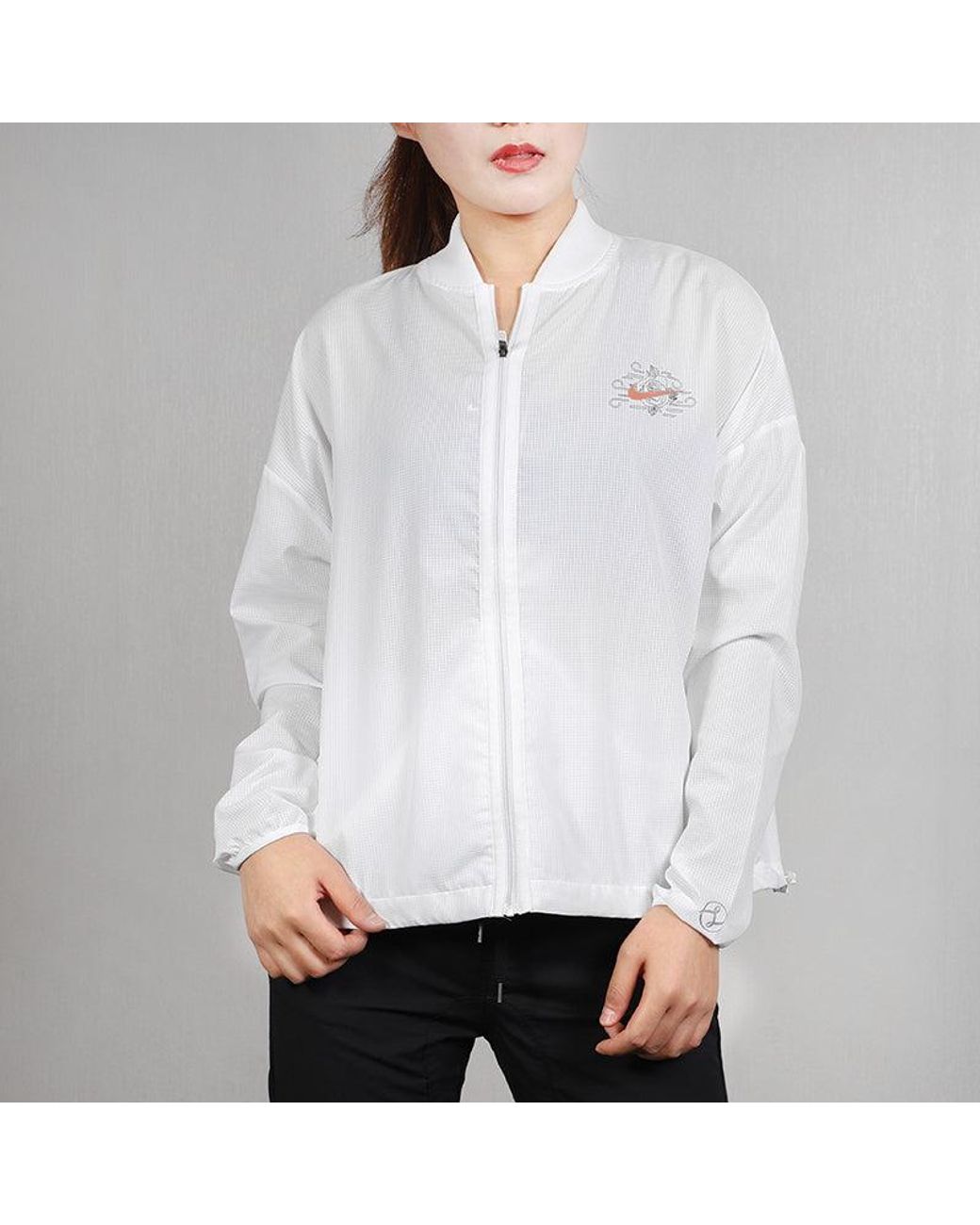 Nike White (Wmns) Casual Outdoor Sports Windbreaker