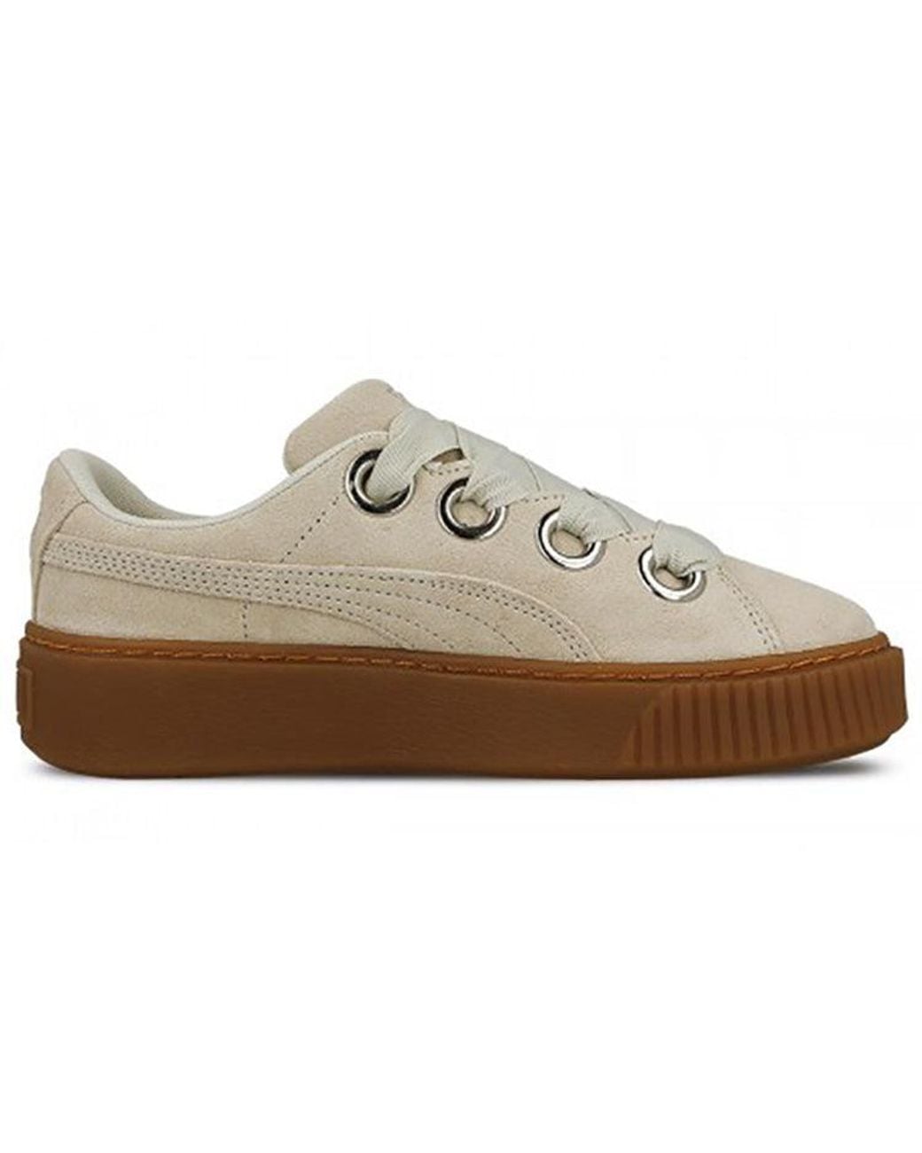 PUMA White (Wmns) Platform Kiss Suede
