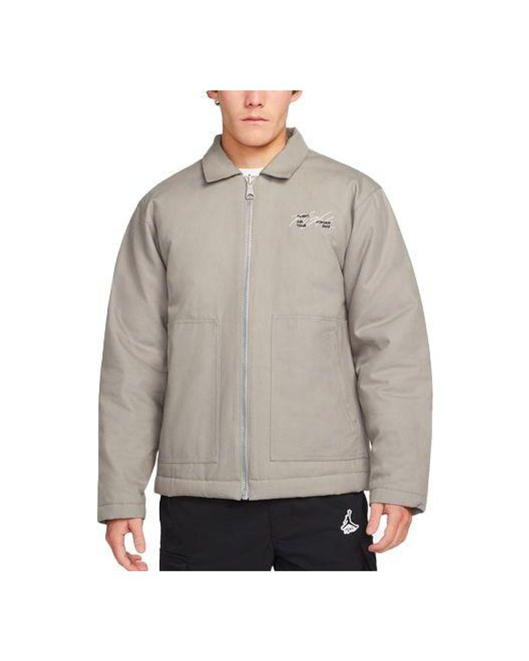 Nike Gray Alphabet Printing Zipper Jacket for men
