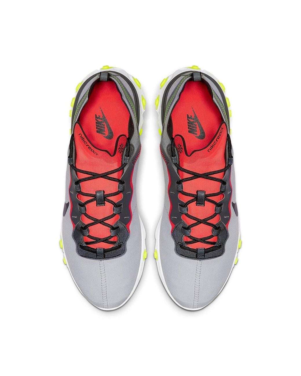 nike react element 55 pure platinum bright crimson volt