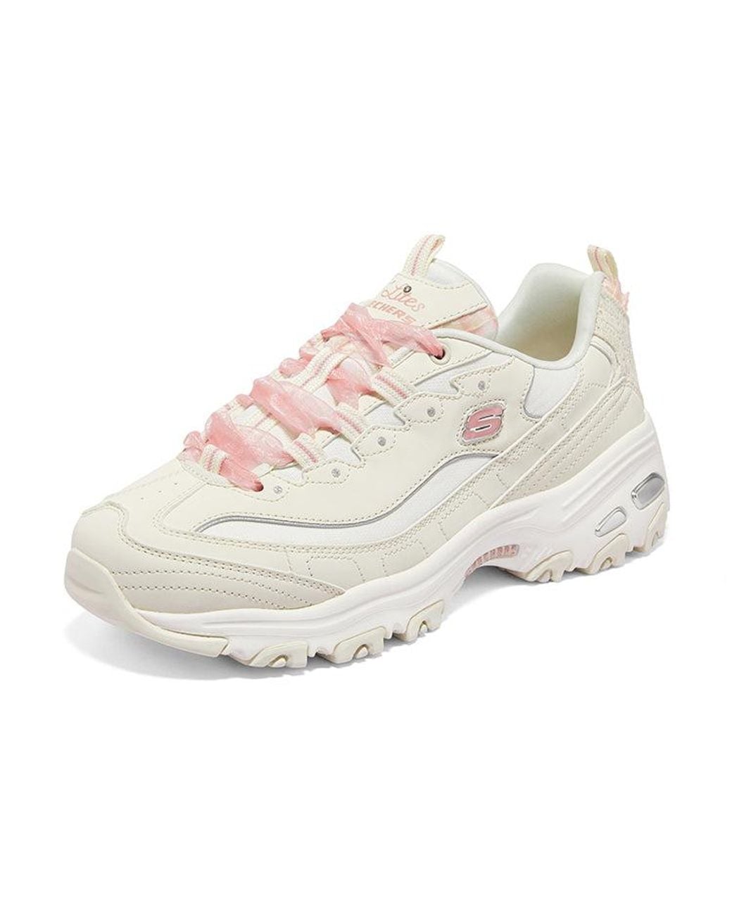 Skechers White (Wmns) D'Lites 1.0 Sneakers