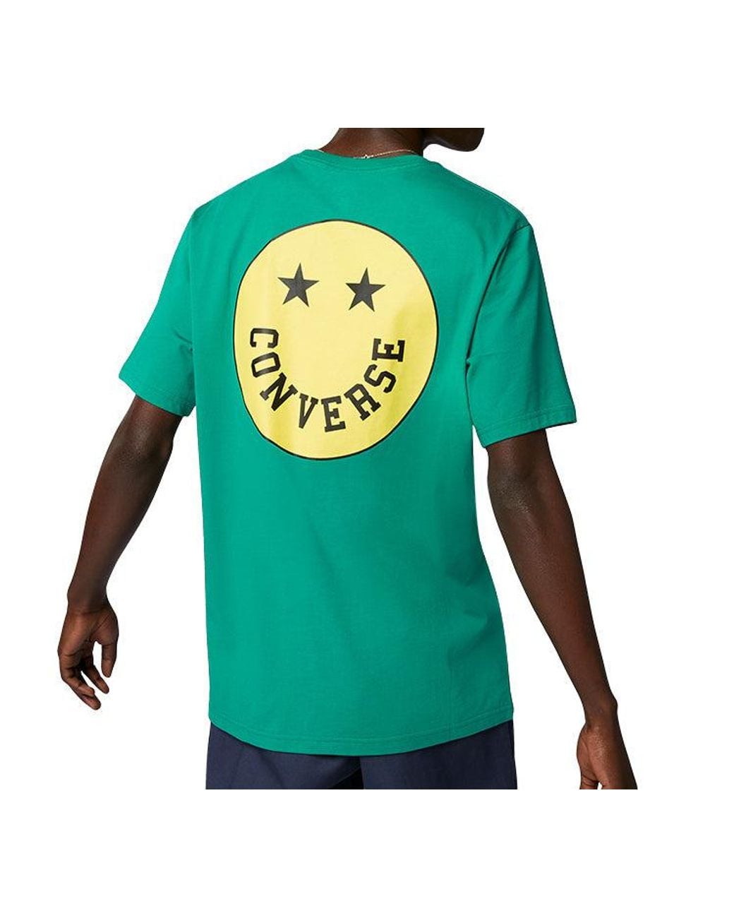 Converse Green Smiling Face Pattern Sports Short Sleeve for men
