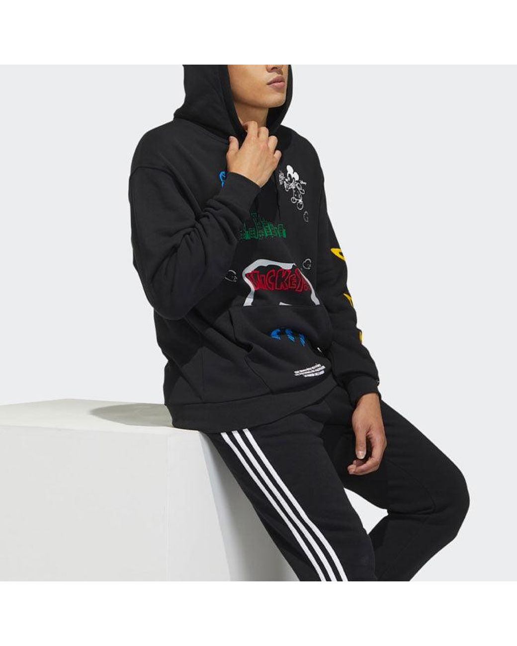 Adidas Black Originals Fangtastic Series Disney Mickey Printing Sports Pullover for men