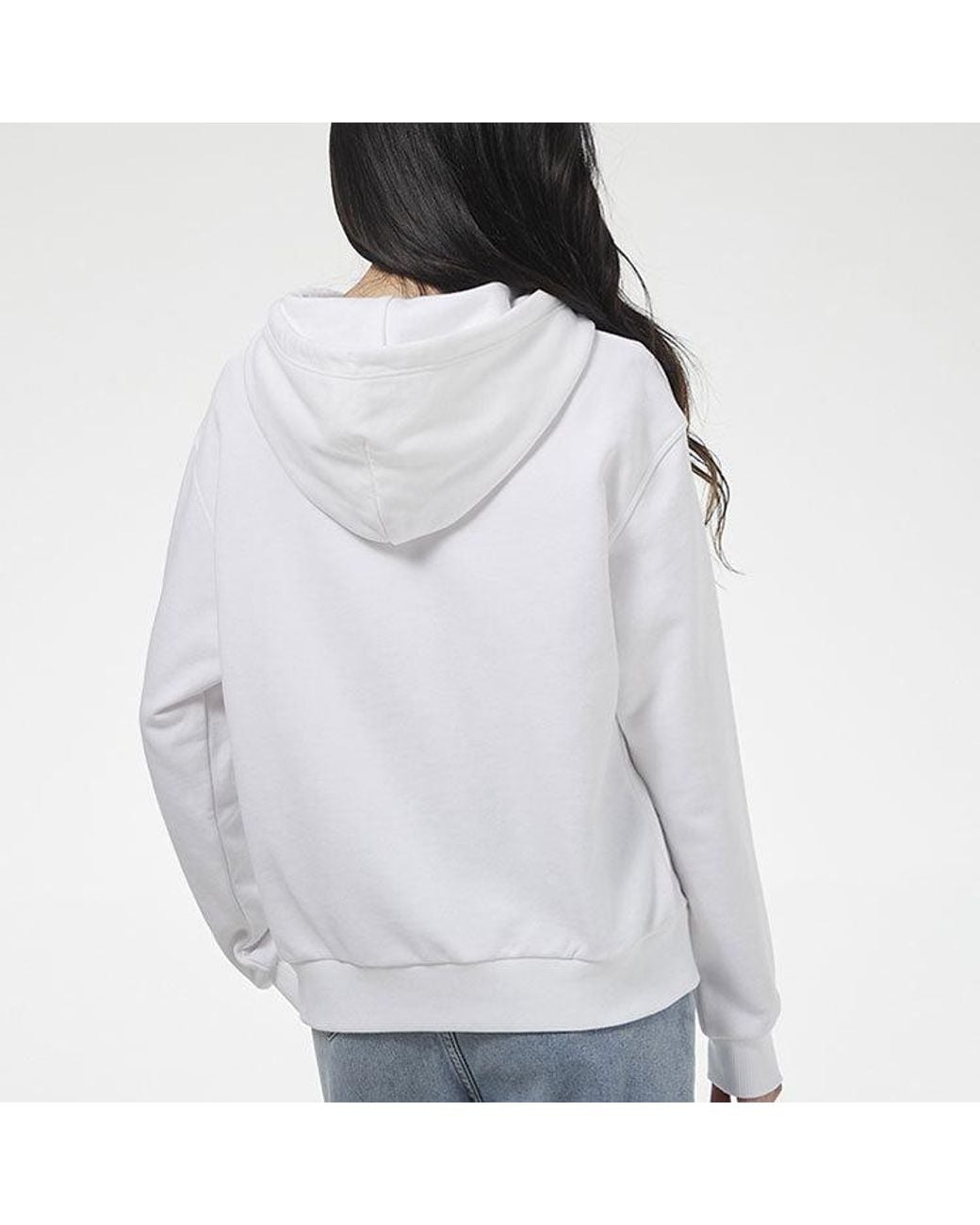 Converse Gray (Wmns) Small Logo Long-Sleeve Hooded Sweater