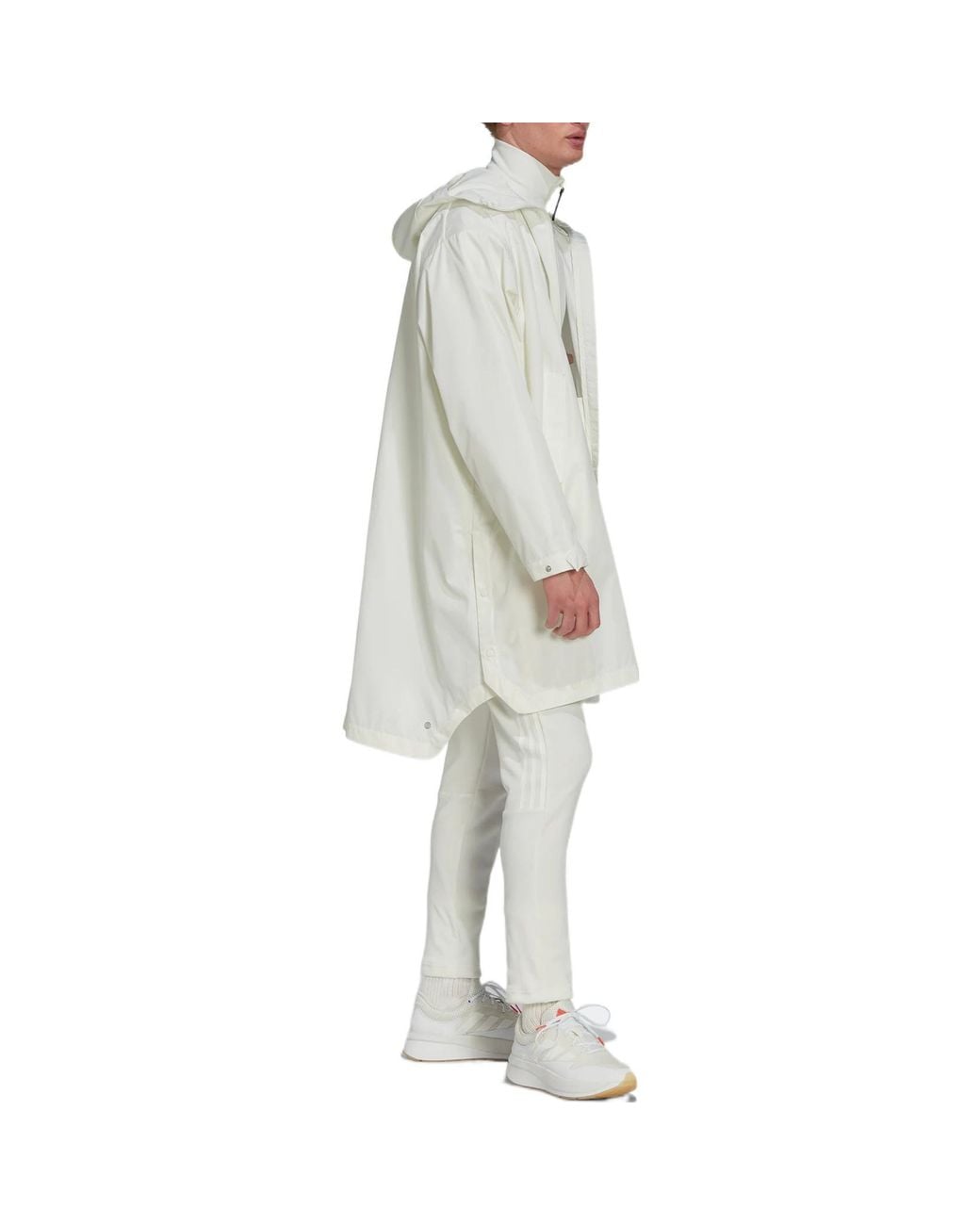 Adidas White Logo Solid Color Hooded Jacket Windbreaker for men