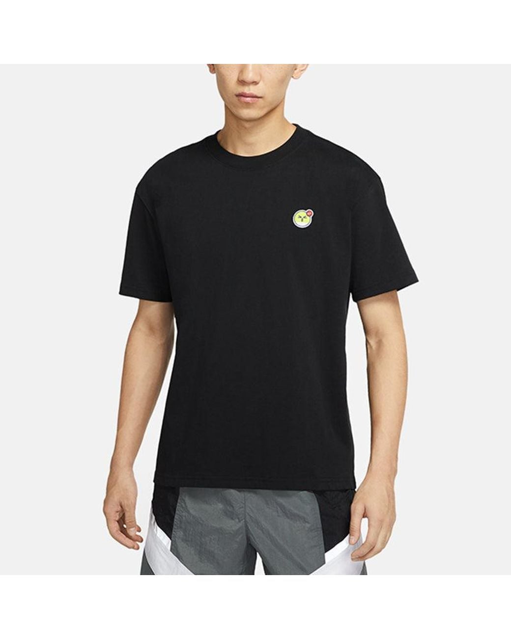 Nike Black Sportswear Max 90 Embroidered Sports Round Neck Short Sleeve for men