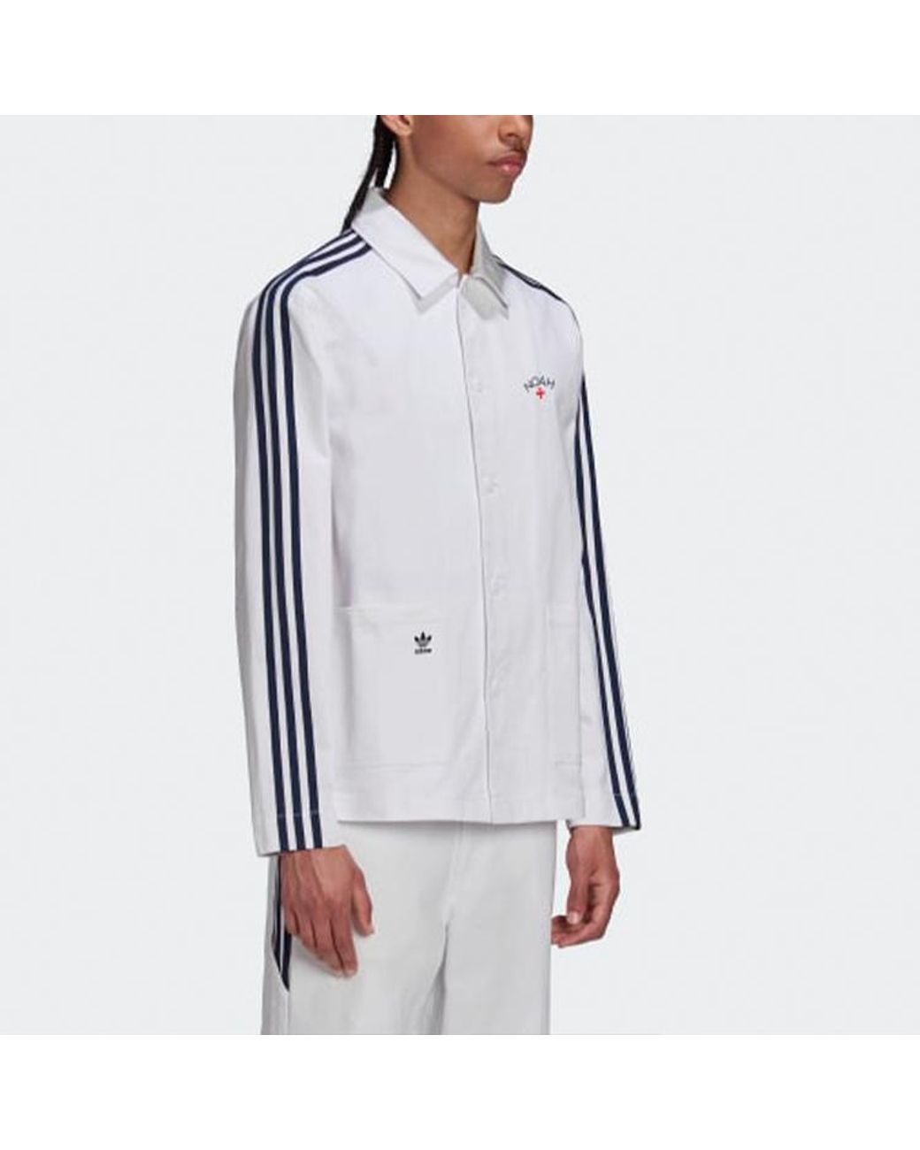 Adidas Gray Originals X Noah Crossover Logo Stripe Jacket for men