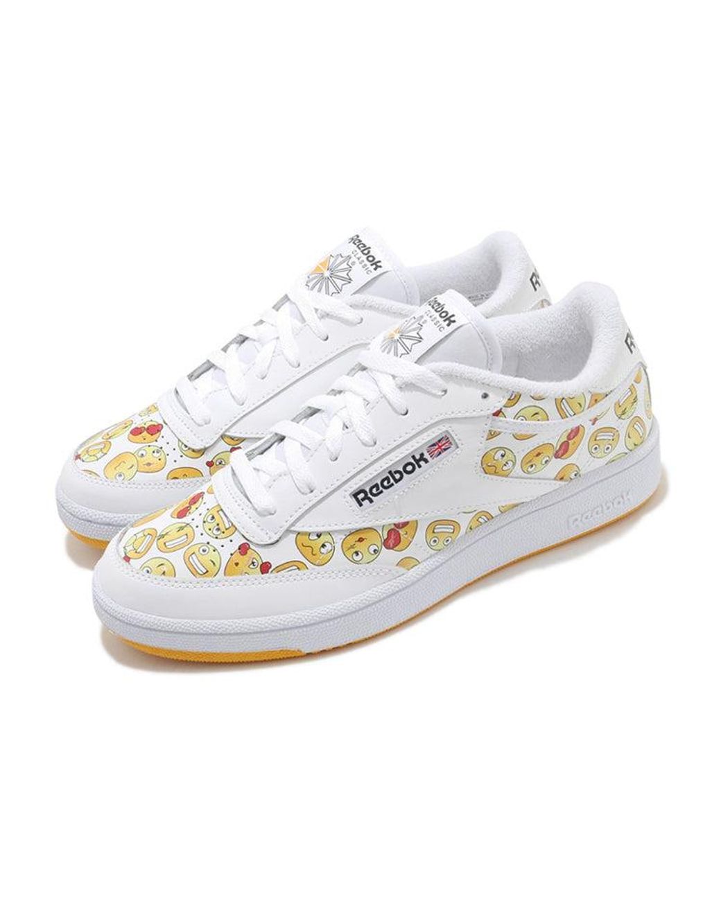 Reebok White Club C 85 Smiling Face