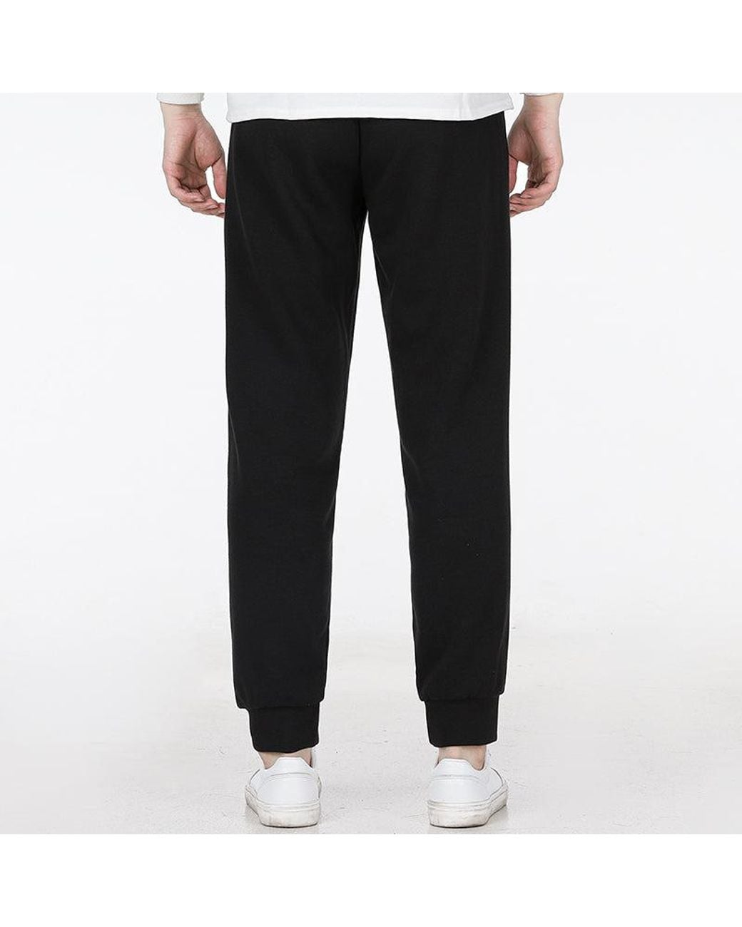 Adidas Black Sl Ft Tc Pt Logo Knit Sports Bundle Feet Long Pants/Trousers for men