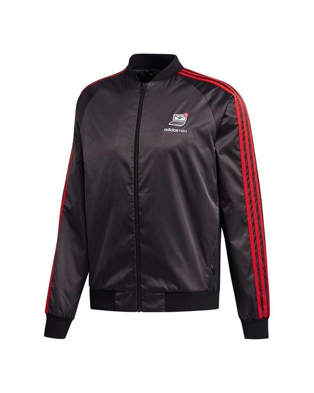 Adidas Black Neo Vlday Jkt Logo Printing Sports Jacket for men