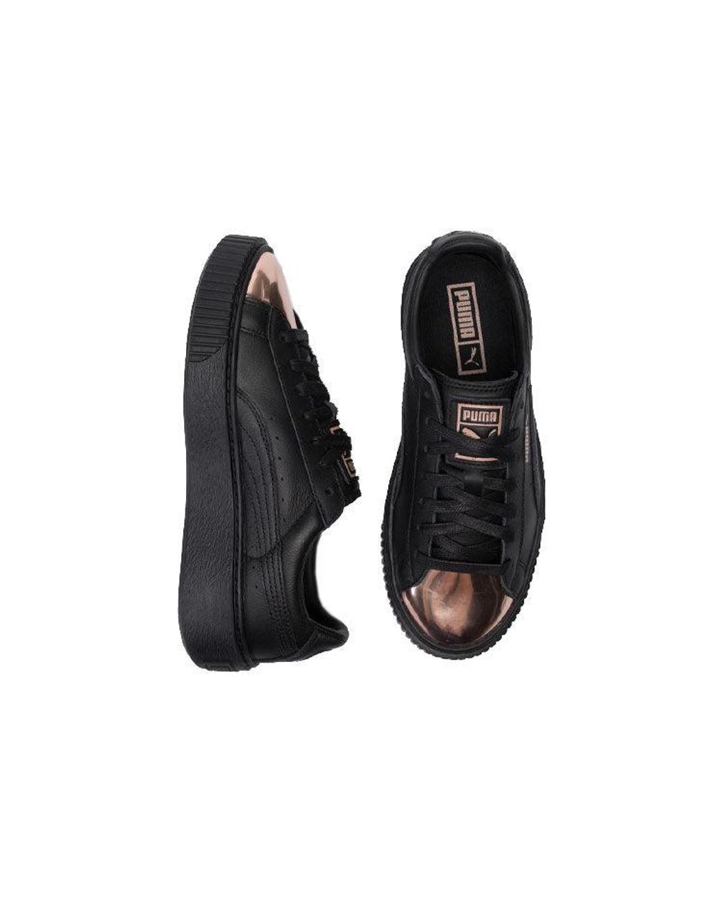 PUMA Black (Wmns) Basket Platform Metallic Rose'