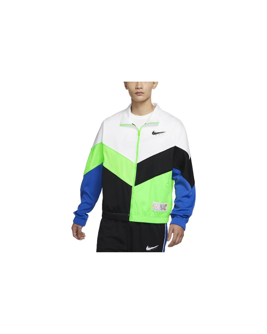 Nike Green Contrasting Colors Logo Athleisure Casual Sports Loose Jacket for men