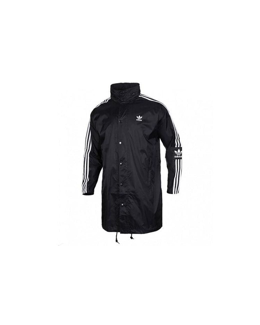 Adidas Blue Originals Back Logo Printed Hooded Casual Windbreaker for men