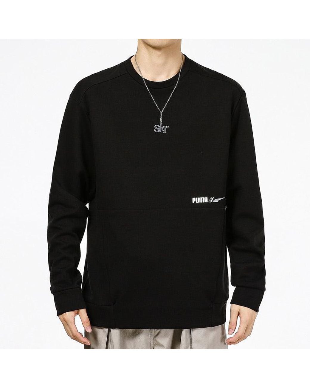 PUMA Black Crew Sweatshirt for men