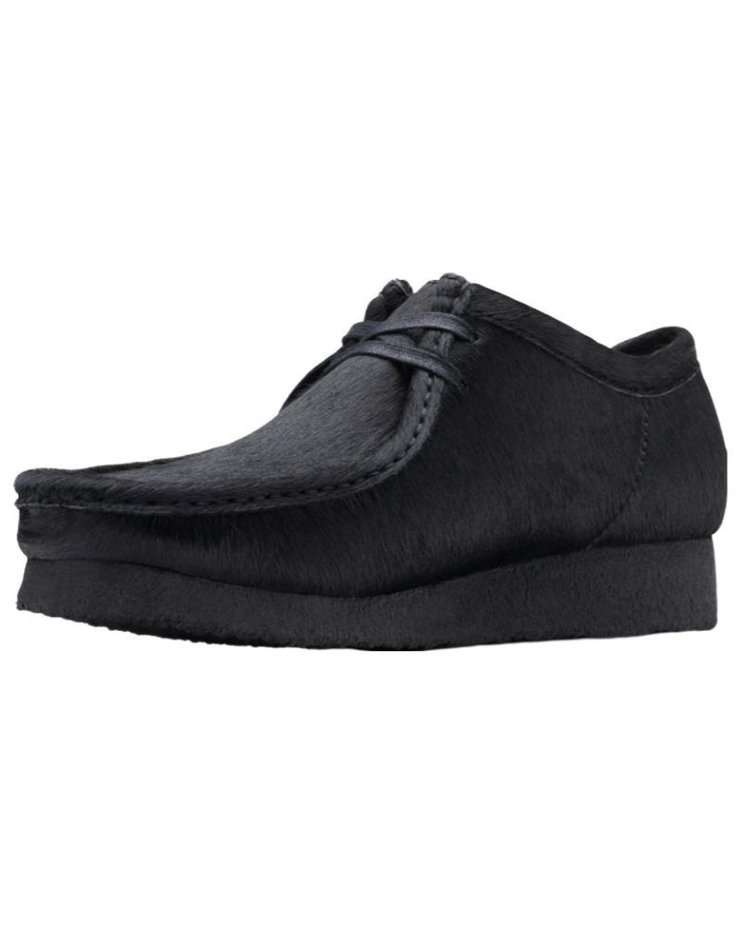 Clarks Wallabee Hair On in Black for Men | Lyst UK