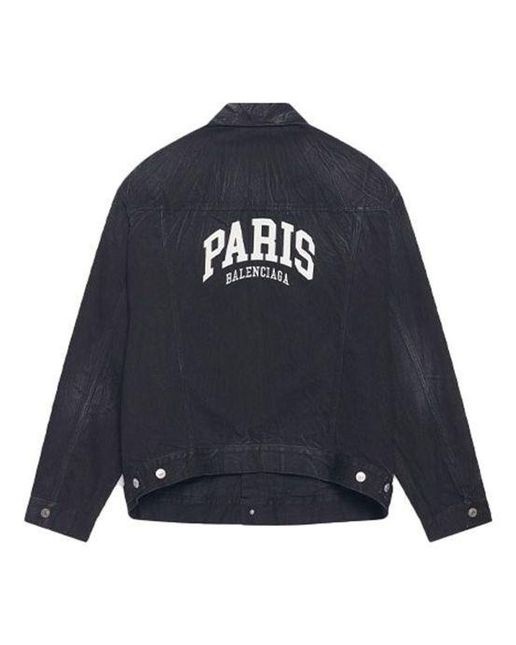 Balenciaga Blue Cities Paris Oversized Denim Jacket 'Washed' for men