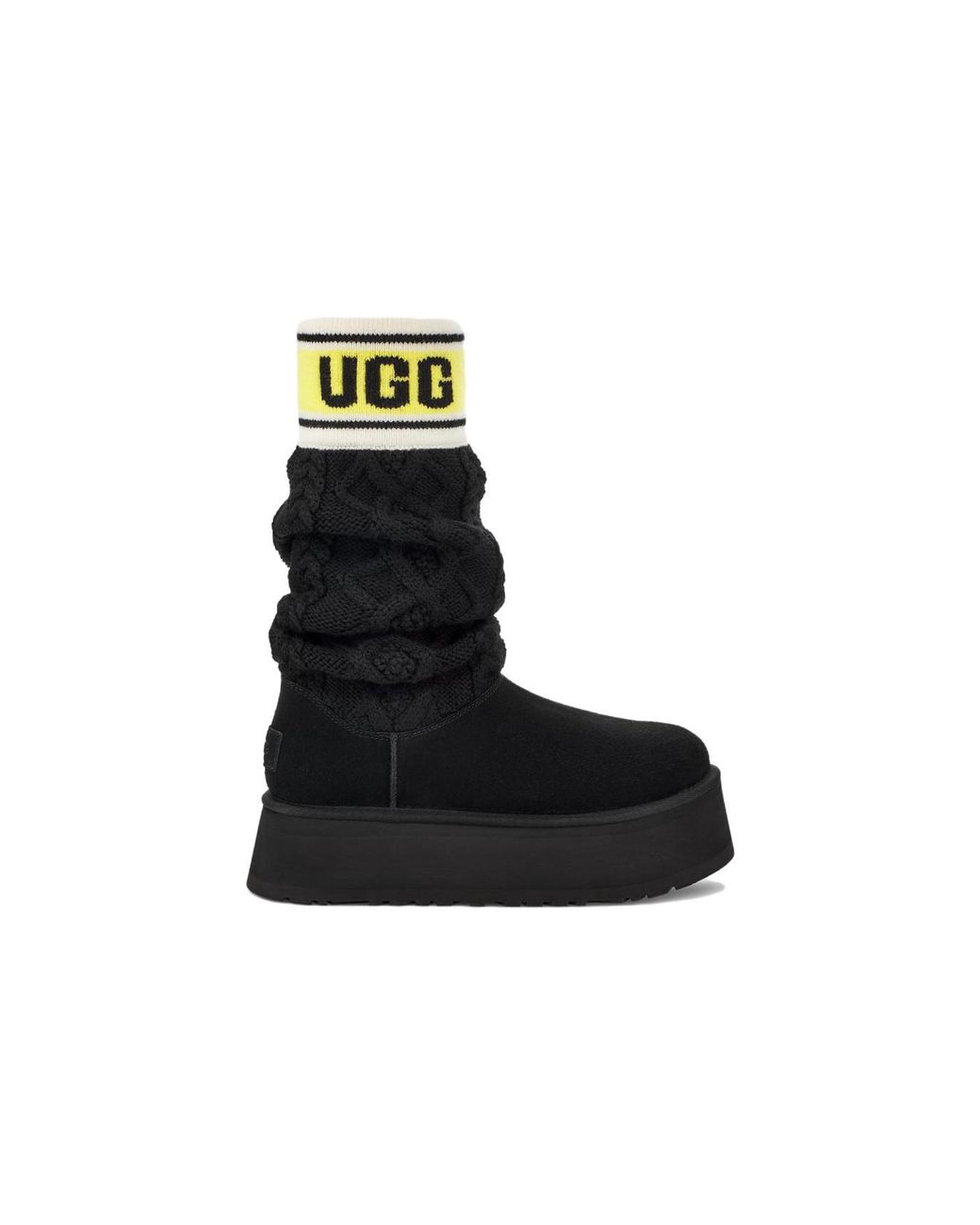 Ugg Black (Wmns) Classic Sweater Letter Boot