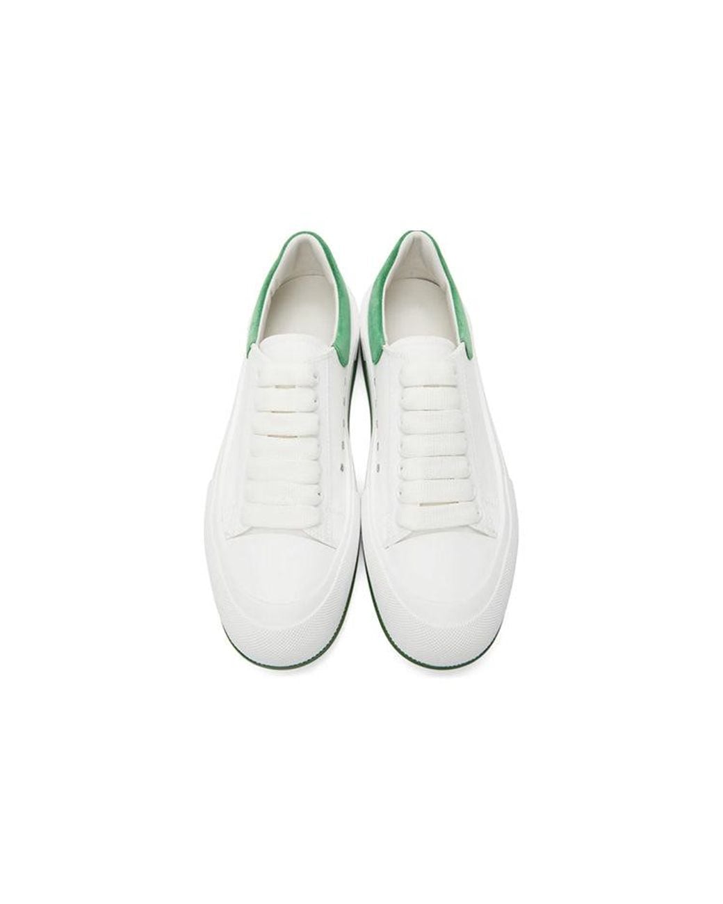 Alexander McQueen White Deck Skate Plimsoll Lace Up Suede' for men