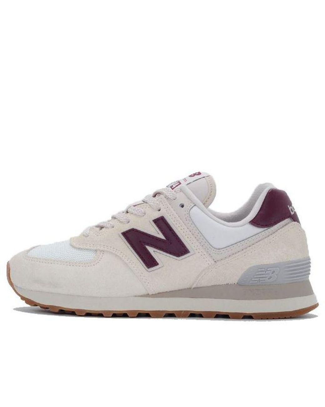 New Balance Gray (Wmns) 574V2 'Moonbeam Burgundy'
