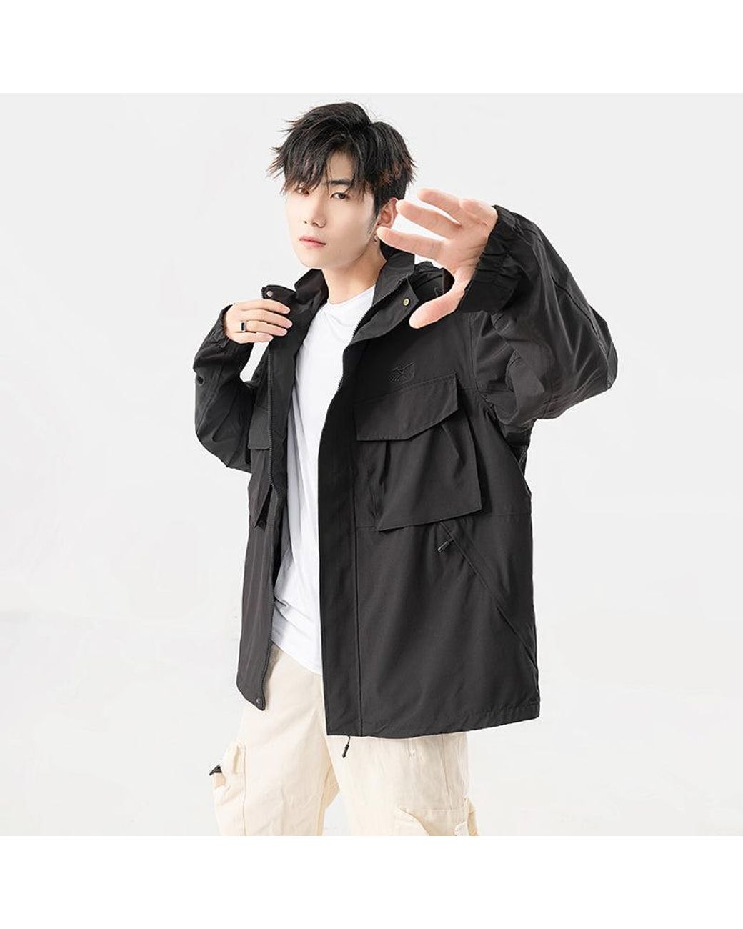 Mizuno Black Logo Waterproof Jacket for men