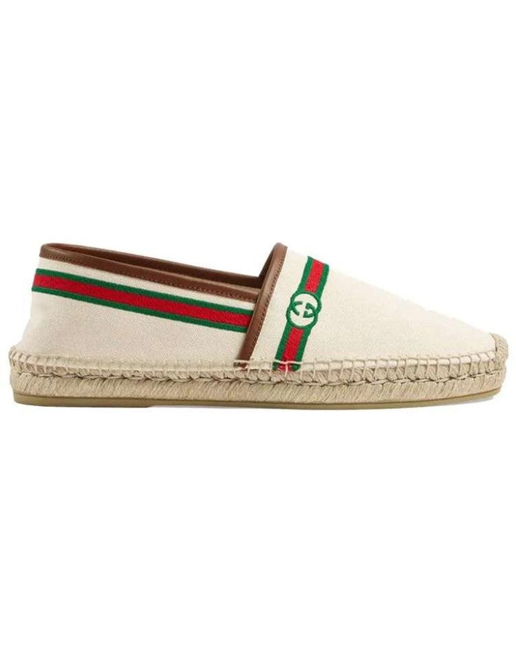 Gucci Brown (Wmns) Embroidered Espadrilles 'Interlocking G