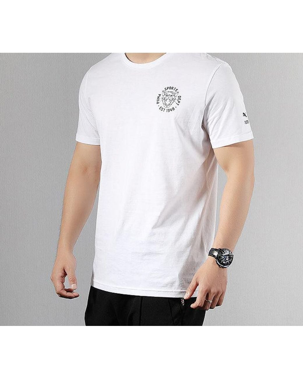 PUMA White Graphic Vintage Cat Tee for men