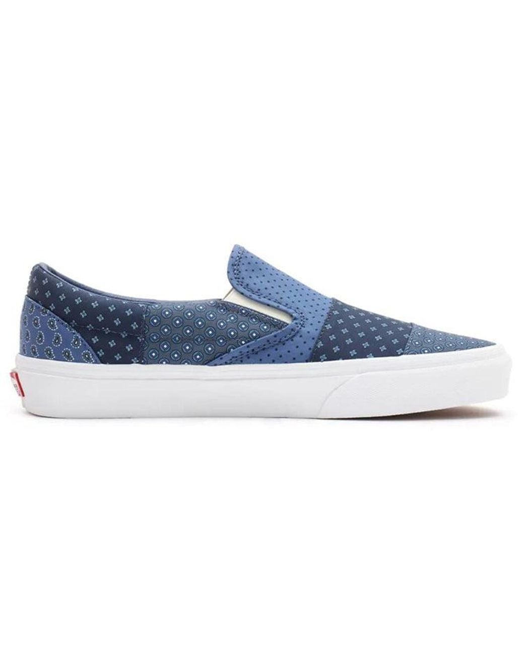 Vans Blue Classic Slip-On 'Tie Print Patchwork' for men