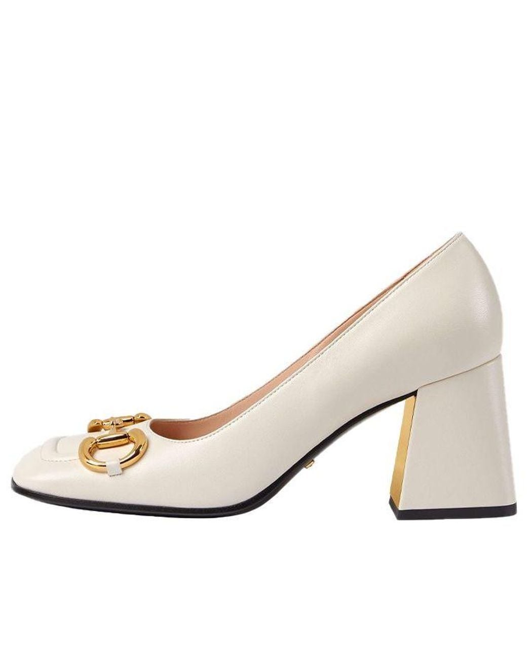 Gucci Natural (Wmns) Mid-Heel Pump With Horsebit Leather'