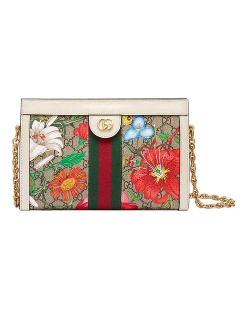 Gucci Multicolor Floral Print GG Coated Canvas Ophidia Shoulder