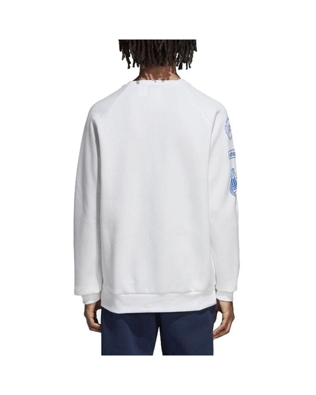 Adidas White Originals Graphic Crew Sweatshirt For for men