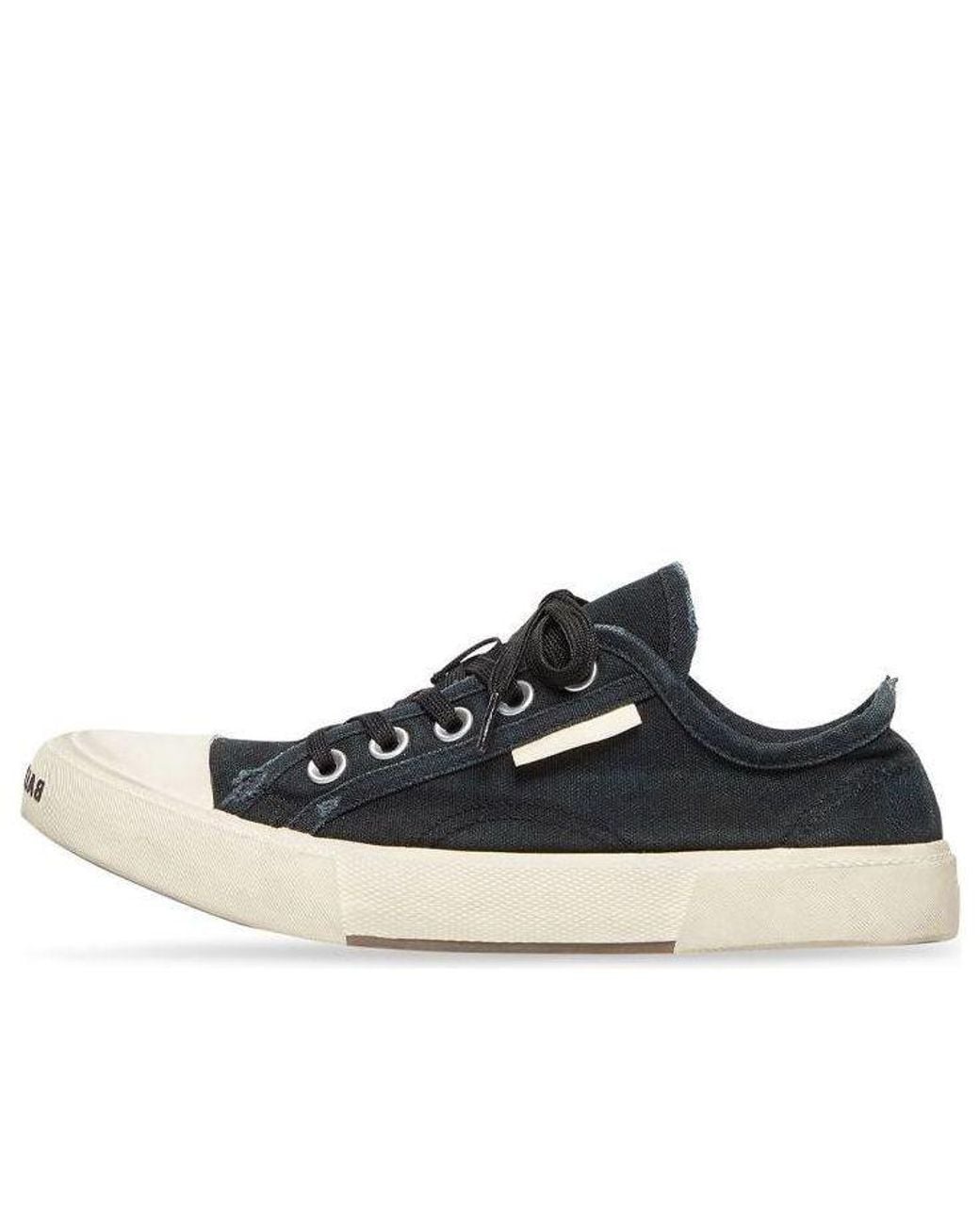 Balenciaga Blue Paris Low Top Sneakers Destroyed Cotton And Rubber' for men
