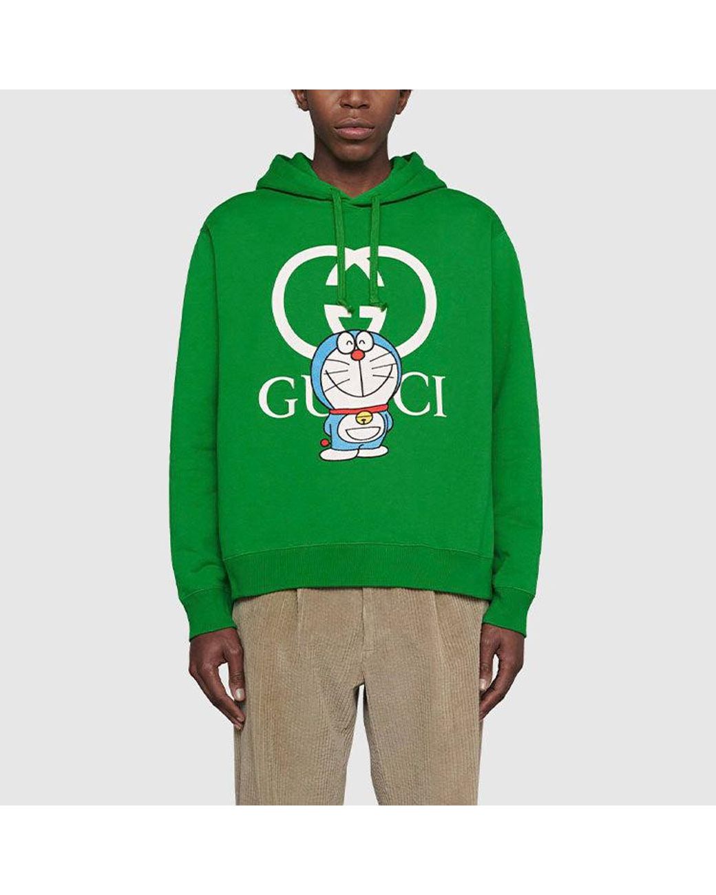 Gucci Green X Doraemon Cotton Hoodie for men
