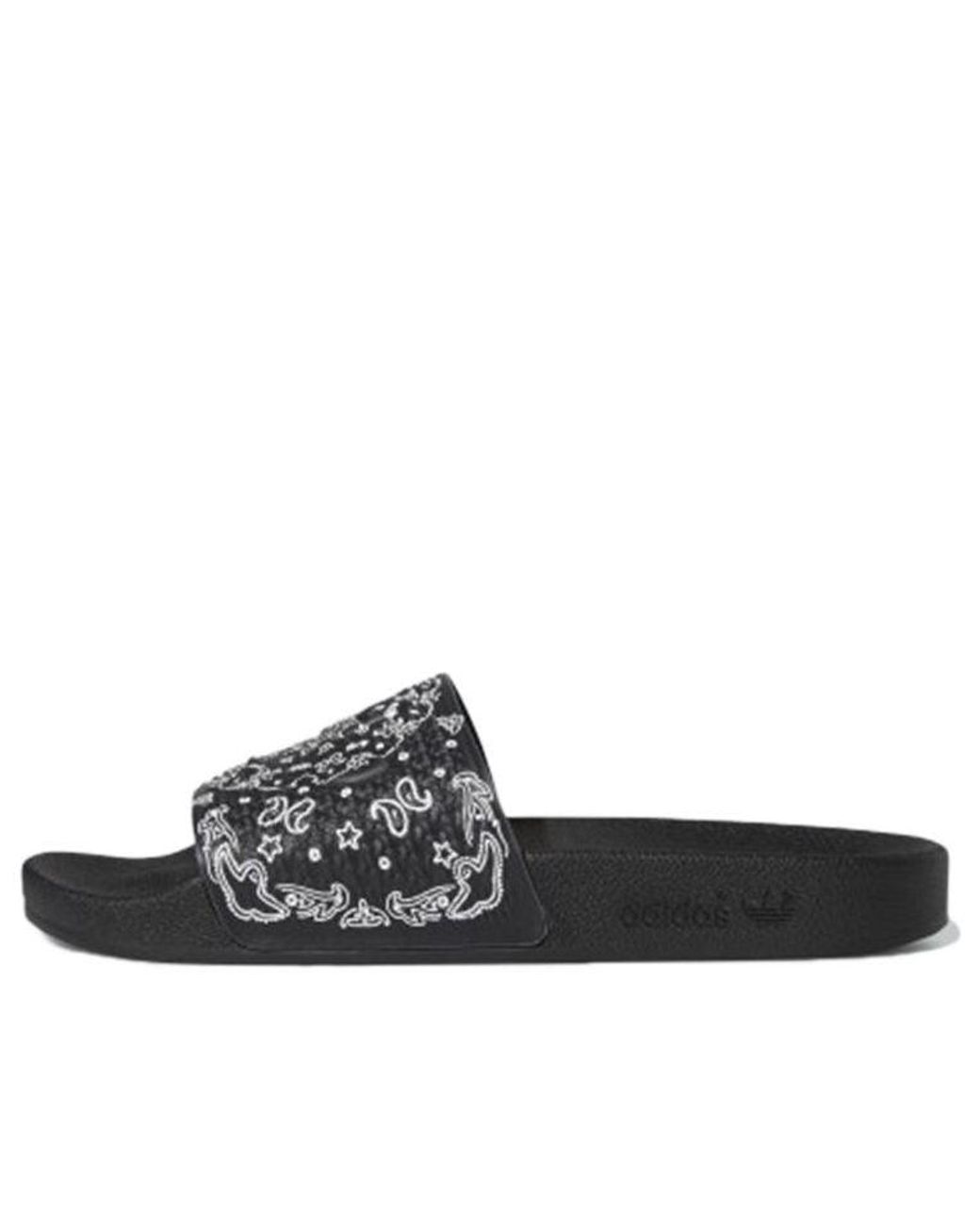 Adidas Black Shmoofoil Slides 'Bandana' for men