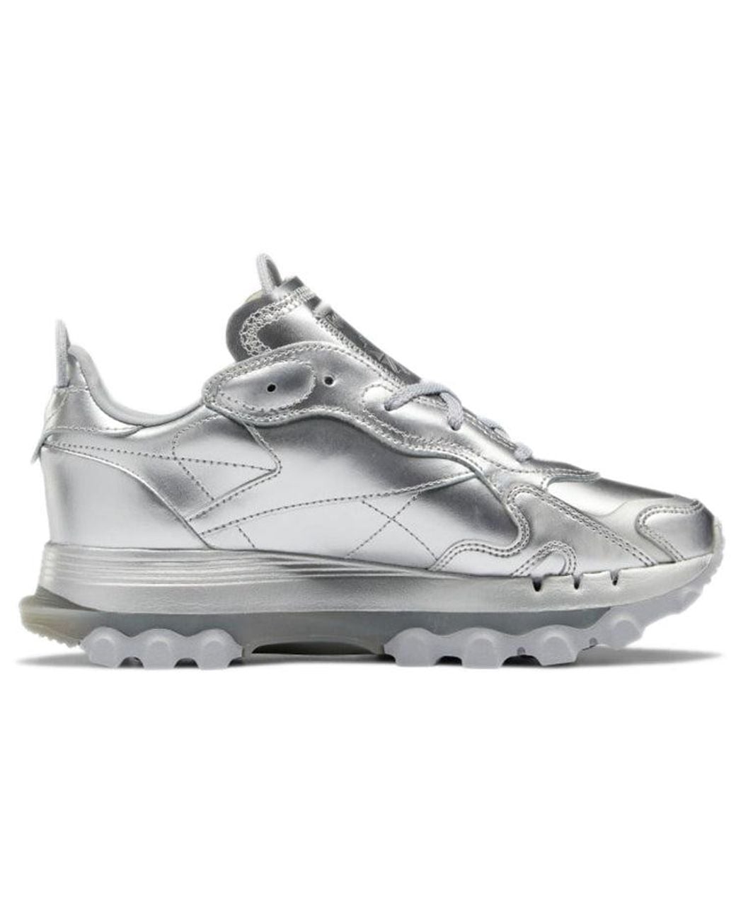 Reebok Gray (Wmns) Cardi B X Classic Leather Metallic Pewter'