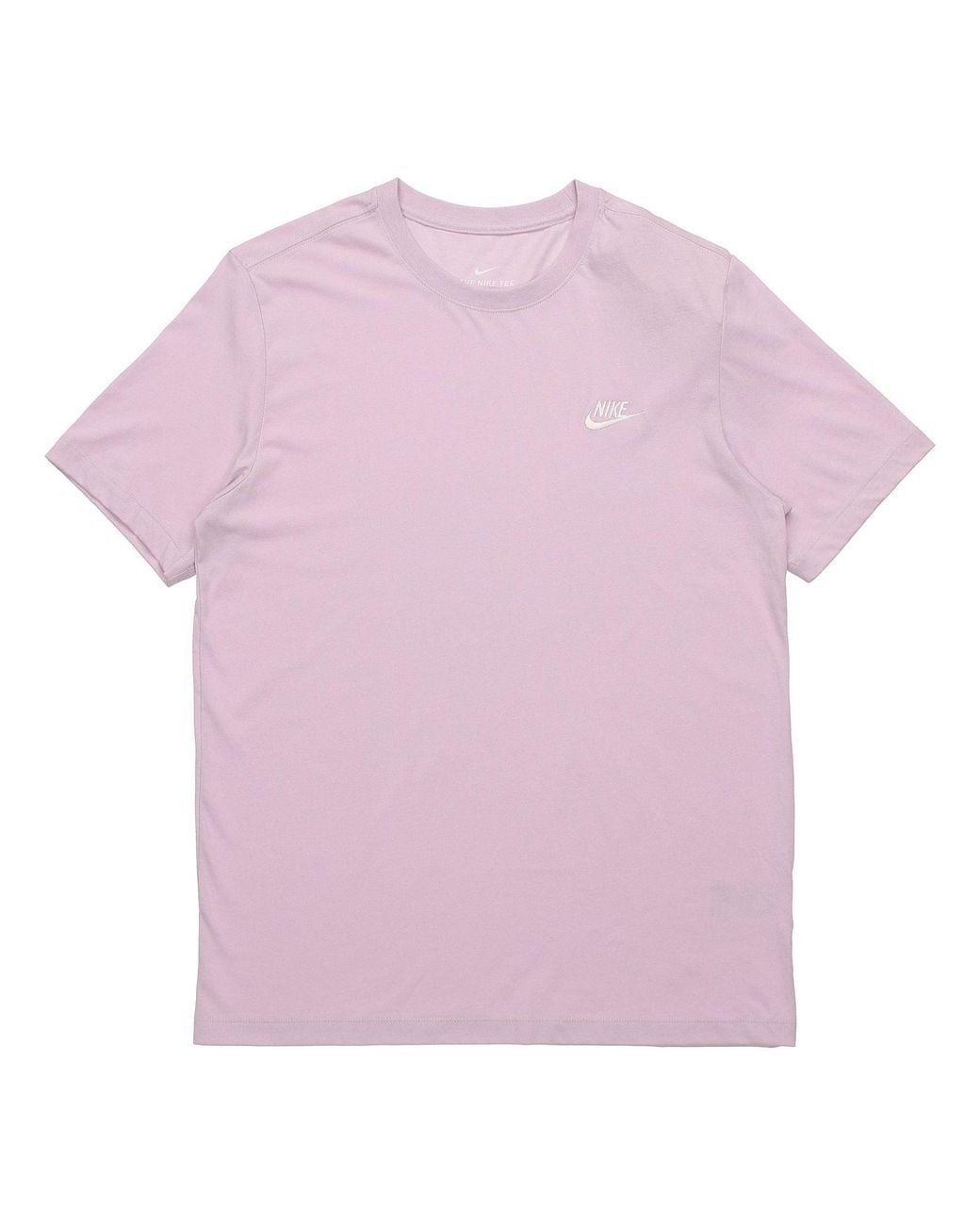 Nike Purple Sportswear Club Embroidered Small Round Neck Short Sleeve for men