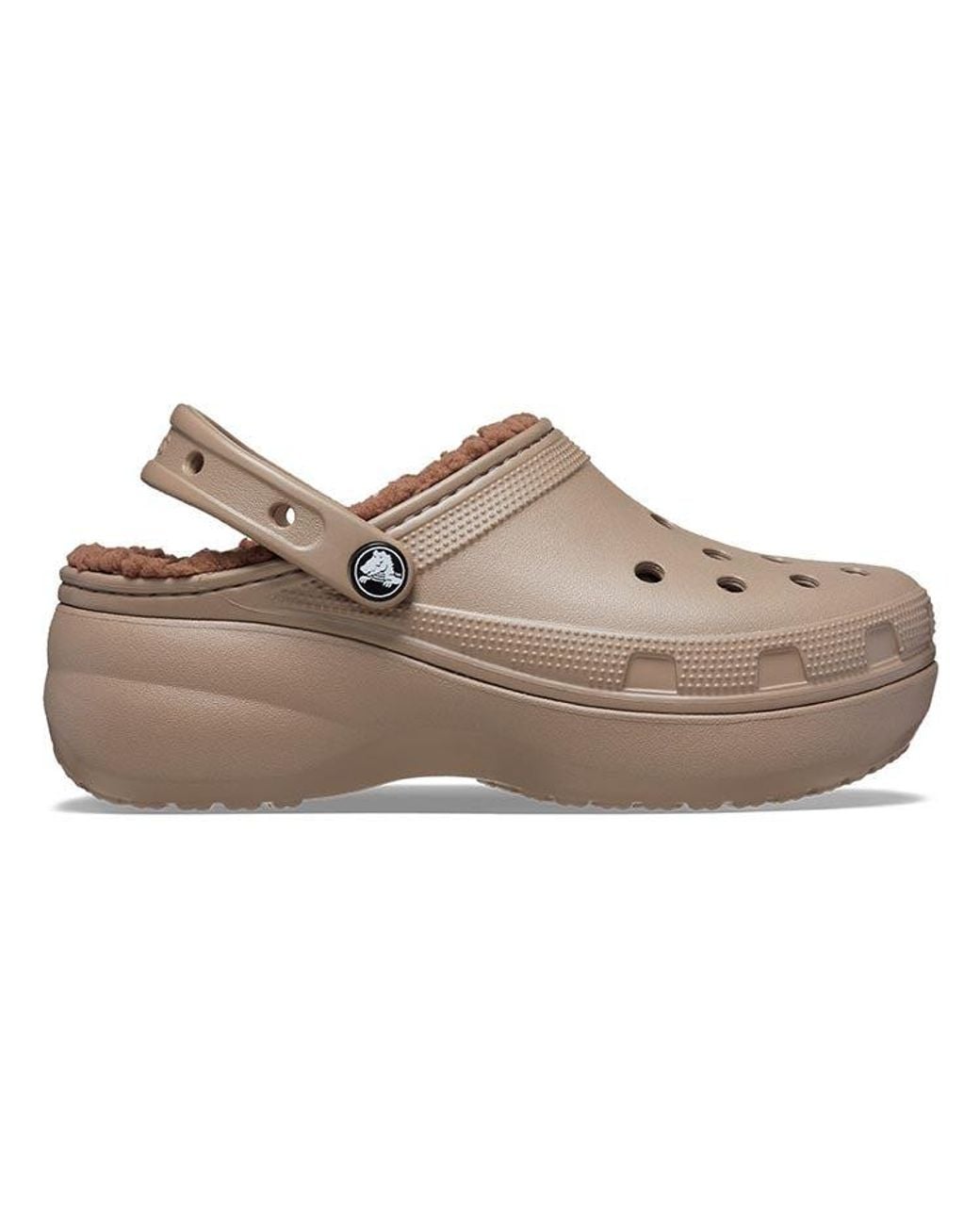 CROCSTM Brown (Wmns) Classic Platform Lined Clogs 'Mushroom'