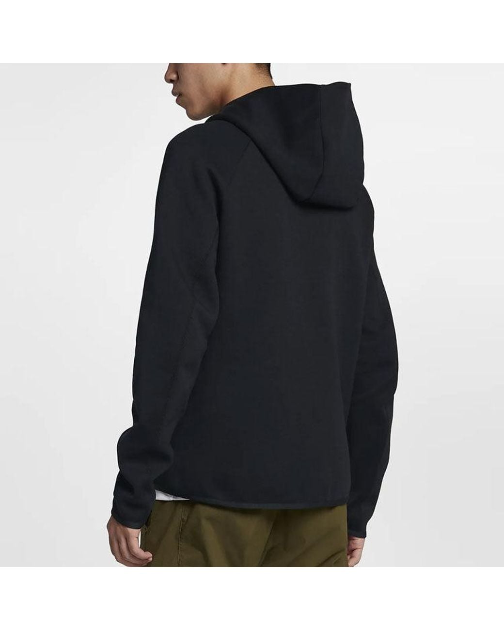 Nike Black As Sportswear Tch Flc Fz for men